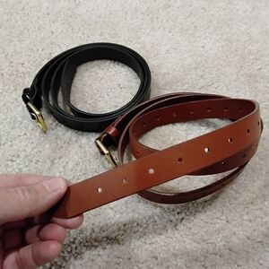 J Crew Black and Brown Leather Belts